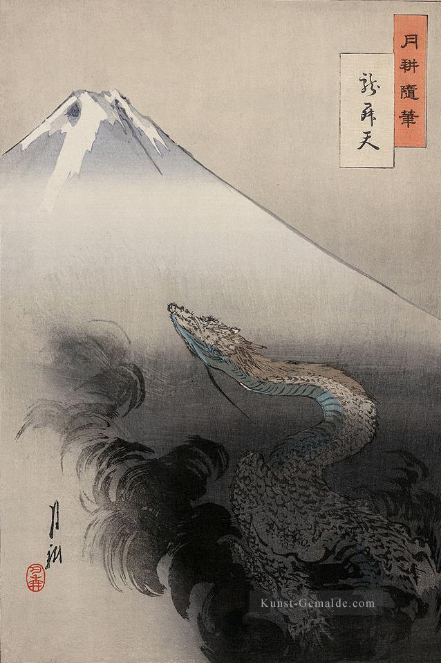 Drache steigt in den Himmel 1897 Ogata Gekko Ukiyo e Ölgemälde